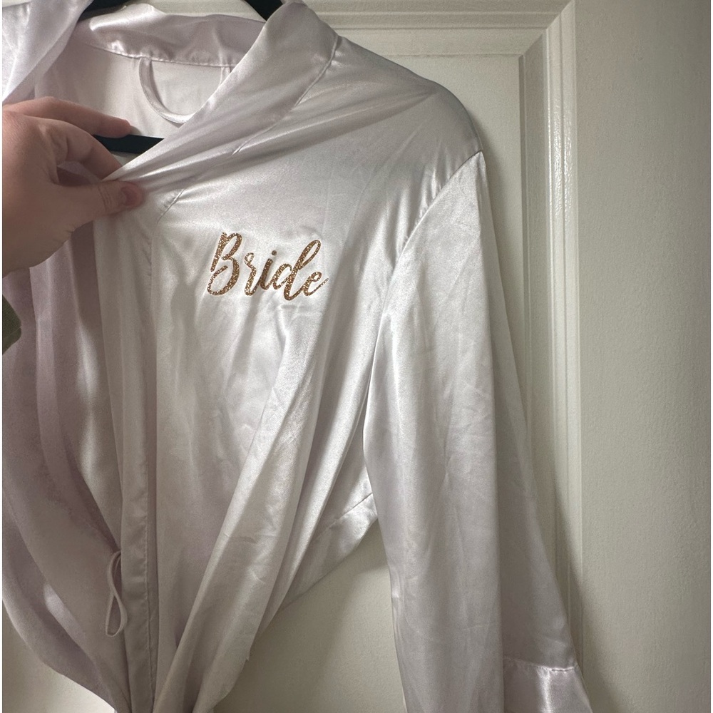 White bridal robe